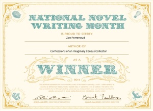 NaNoWriMo 2014 certificate
